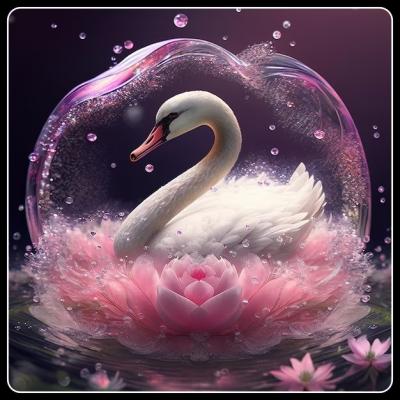 Cisne sobre loto